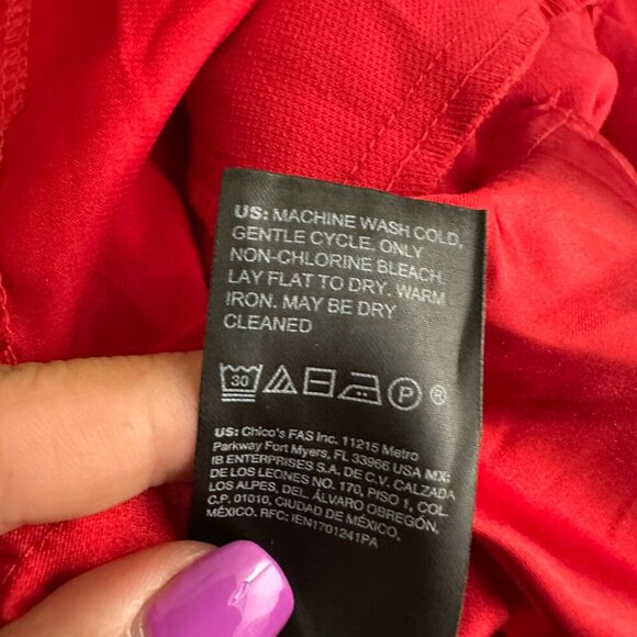 2/$30 WHBM Three Quarter Flare Sleeve Aline Dress Roman Red 4 #9990 - Picture 11 of 12